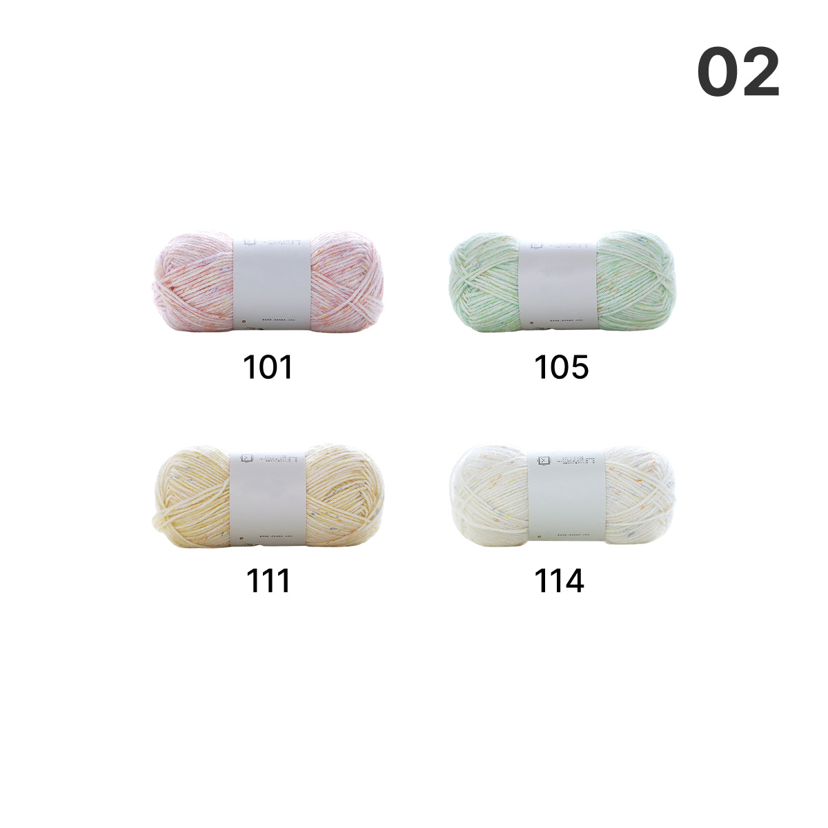 【手編みキット】Mousse Bag(ムースバッグ)|4色淡色ミックスの巾着バッグ|Mousse Cotton使用|パールチェーン&ハートチャーム付き|オールインワンキット|編み図・動画付き