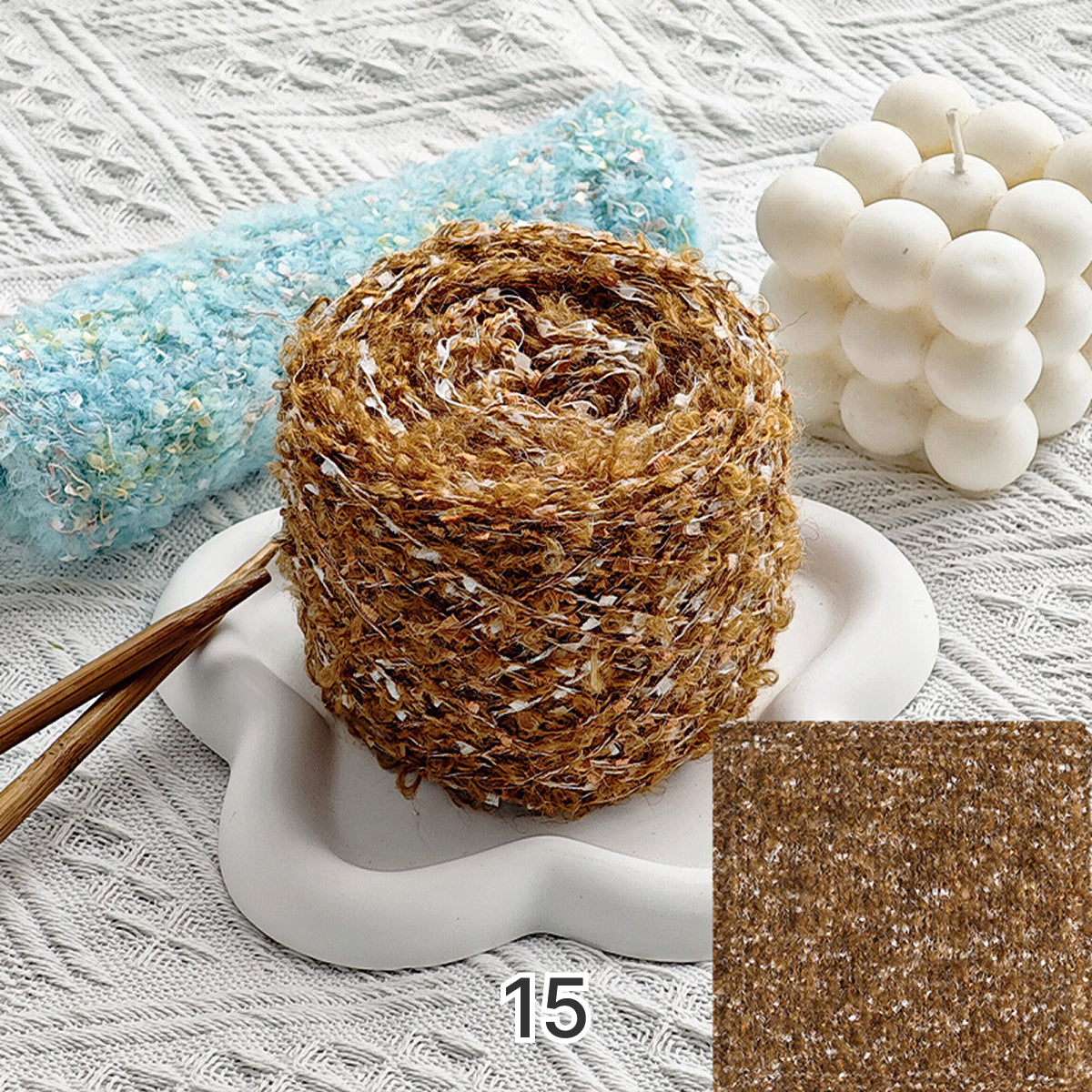 Dreamy Sparkle Yarn(ドリーミースパークルヤーン)|ウール混紡・引き揃え糸|スパンコール付き・韓国風マカロンカラー|全15色