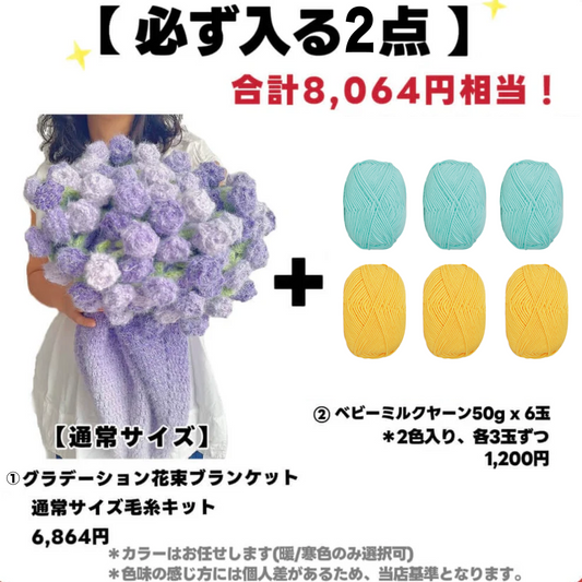 【人気No.1ブランケット入り】 編み物スターターBOX(豪華4点セット)