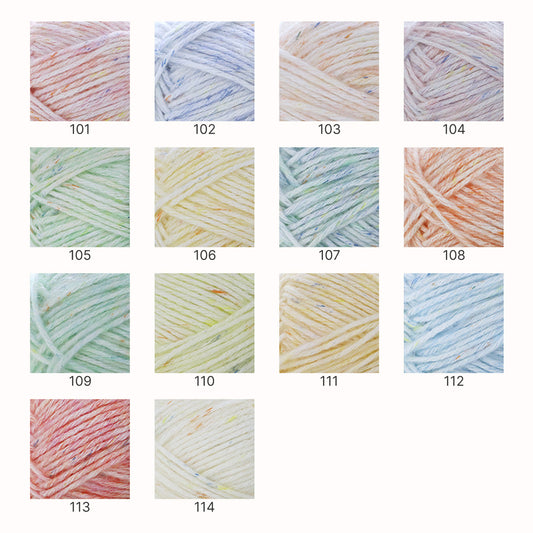 「Mousse Cotton 」 50g |ムース・コットン |韓国インテリア風|空気を編むような新触感|カラフルネップ入りエアリーコットン糸 | 並太