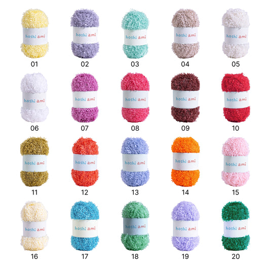 Leaf Ribbon Yarn(リーフリボンヤーン)|韓国風ファンシーヤーン|単独でも引き揃え用としても最適|純色&グラデーション|全33色