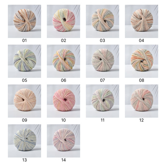 Pastel Cotton (パステルコットン)50g|やさしい彩りのコットングラデーション糸|中細・サマーヤーン |全14色