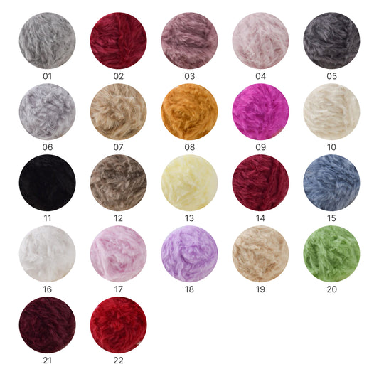 Fake Fur Yarn(フェイクファーヤーン)100g|極太|もこもこ エコファー|星ポンチョ・マフラー・バッグ・ラグ|全22色
