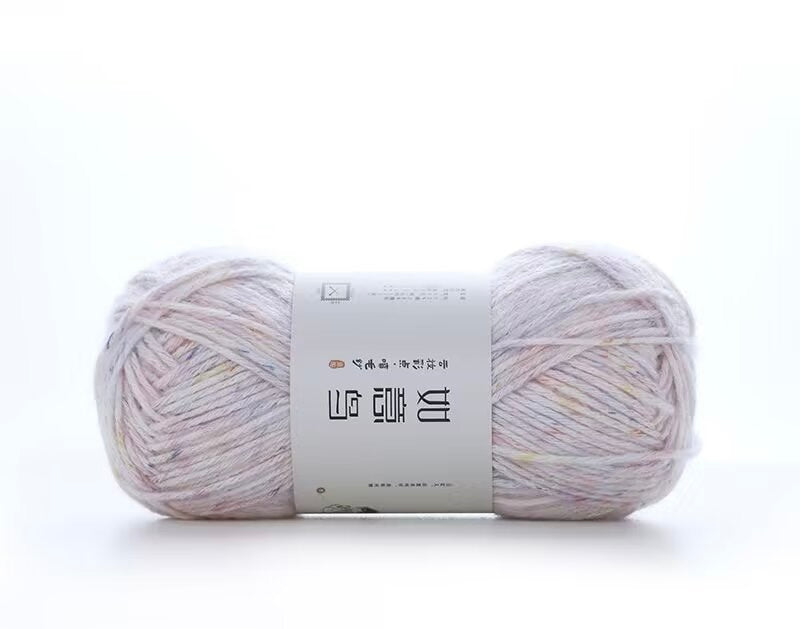 カラフルネップ入り中細コットン ふんわり手ざわり50g 棒針5~8号、かぎ針3/0~4/0号