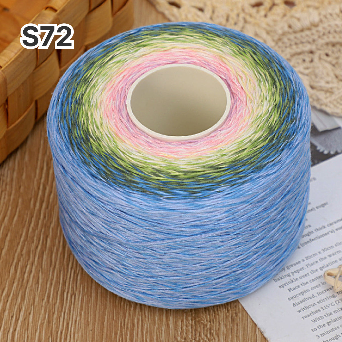 【シルケット加工・綿100%】Melody Cake Yarn(メロディーケーキヤーン)500g|韓国風グラデーション段染め|ウェア・ショール・ブランケットに