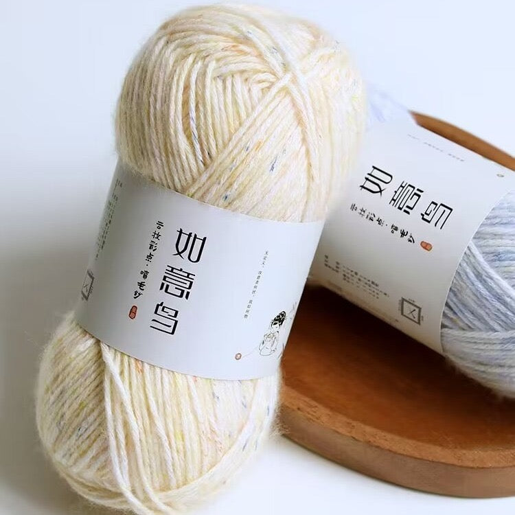 カラフルネップ入り中細コットン ふんわり手ざわり50g 棒針5~8号、かぎ針3/0~4/0号