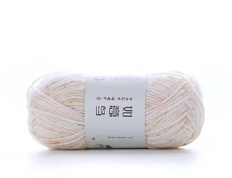 カラフルネップ入り中細コットン ふんわり手ざわり50g 棒針5~8号、かぎ針3/0~4/0号