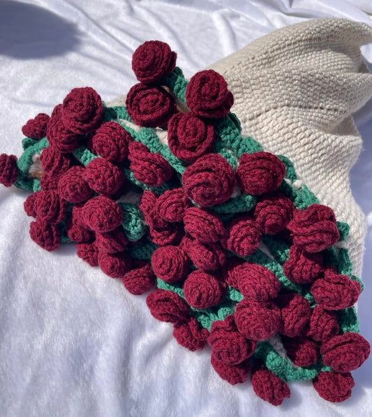 【毛糸キット】単色花束ブランケット\SNSで話題/ 初心者でも簡単!全5色展開 大判85〜95cm かぎ針5/0〜7/0号推奨 編みレシピ プレゼント!