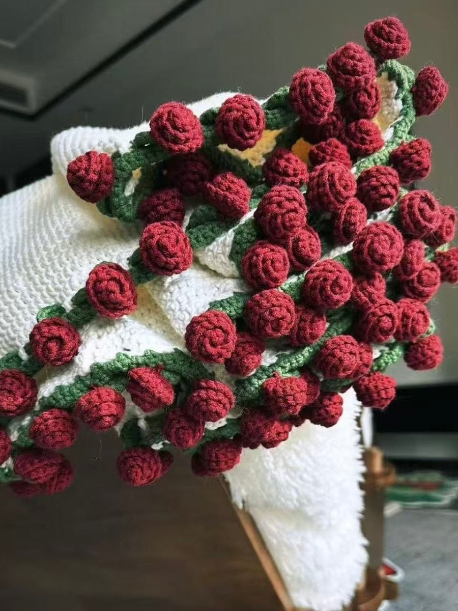 【毛糸キット】単色花束ブランケット\SNSで話題/ 初心者でも簡単!全5色展開 大判85〜95cm かぎ針5/0〜7/0号推奨 編みレシピ プレゼント!