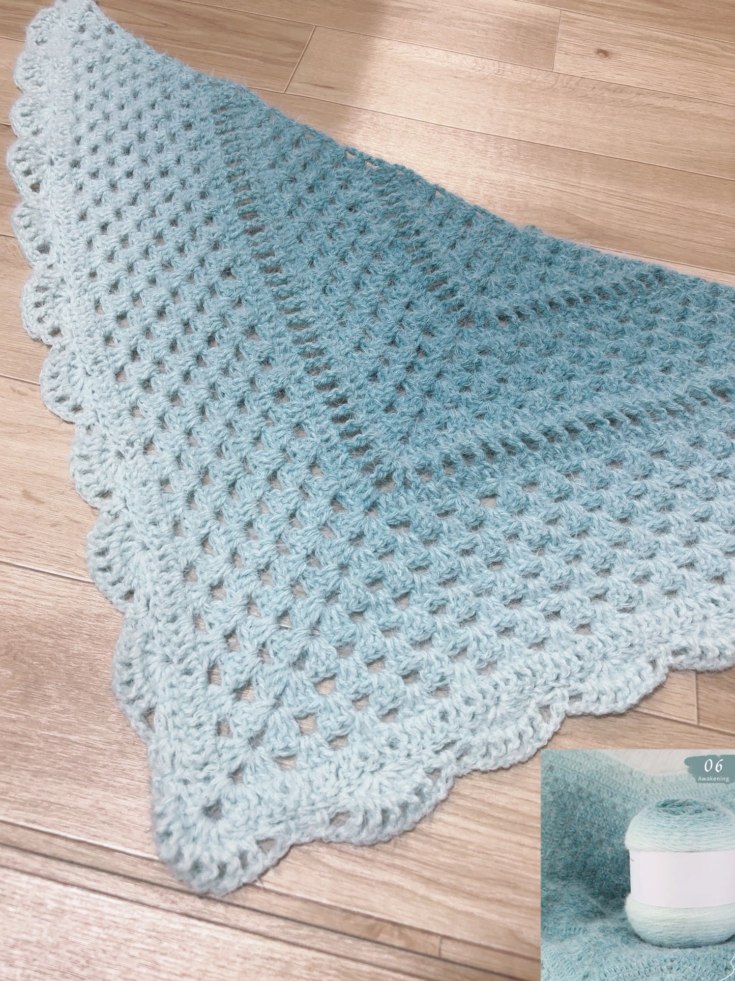 【毛糸キット】ふわふわグラデーションショール 初心者でも簡単!全5色展開 かぎ針7/0〜10/0号推奨 電子版編みレシピ プレゼント!