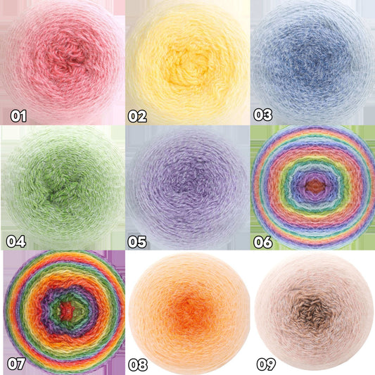 【特大600g】ロングファーヤーン BIG|糸継ぎなしで美しく編める|グラデーション極太毛糸 |初心者にも編みやすい