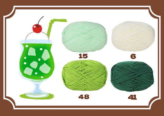 レトロ喫茶店風12色ベビーミルクヤーンパック やさしいクリームソーダカラーセット 並太50g 12個入り