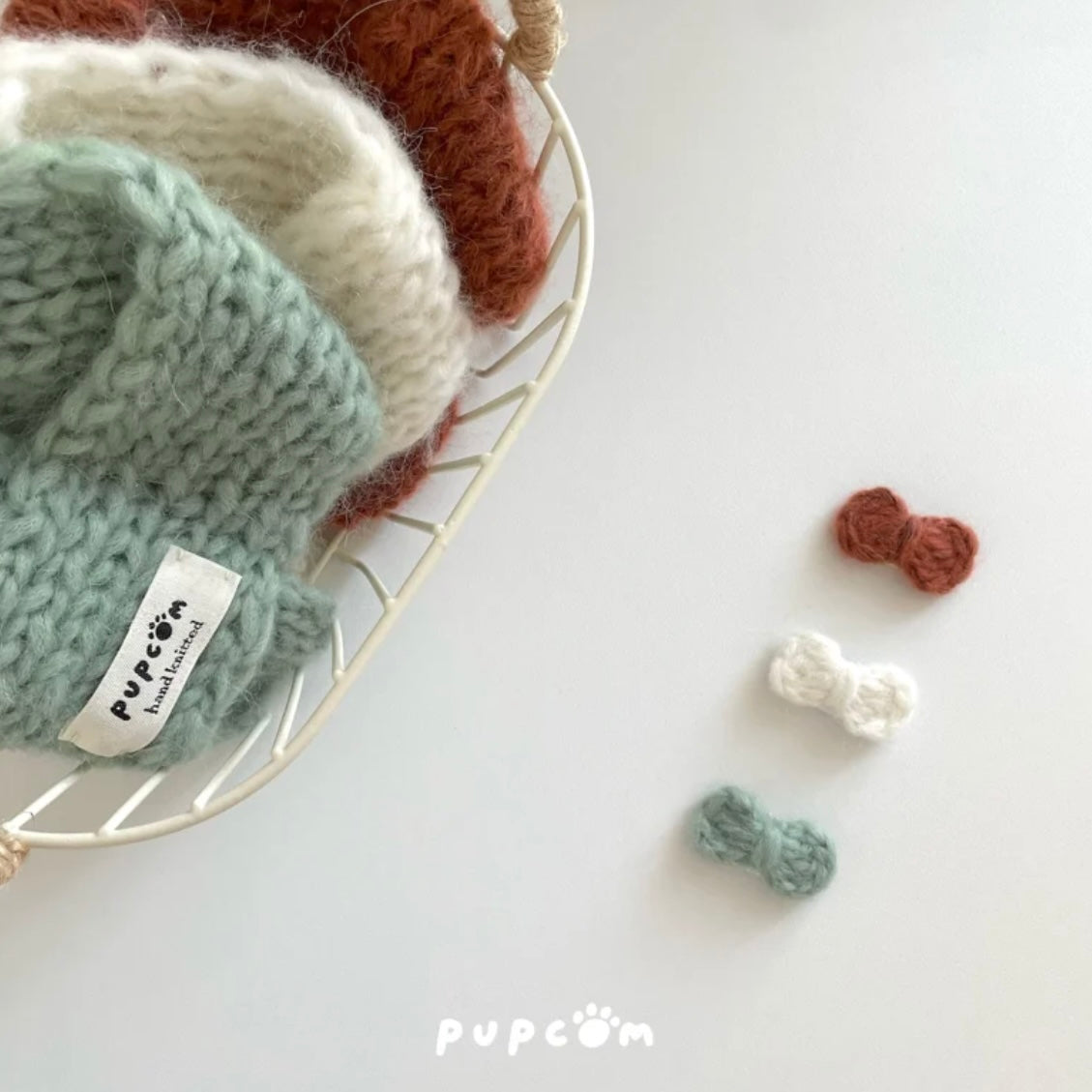 ほしあみ × 英国ブランド Pupcom コラボ ペットマフラー 「Baby Alpaca」 手編みニット 犬 猫 アクセサリー ハンドメイド 冬用 ギフト向 5色展開