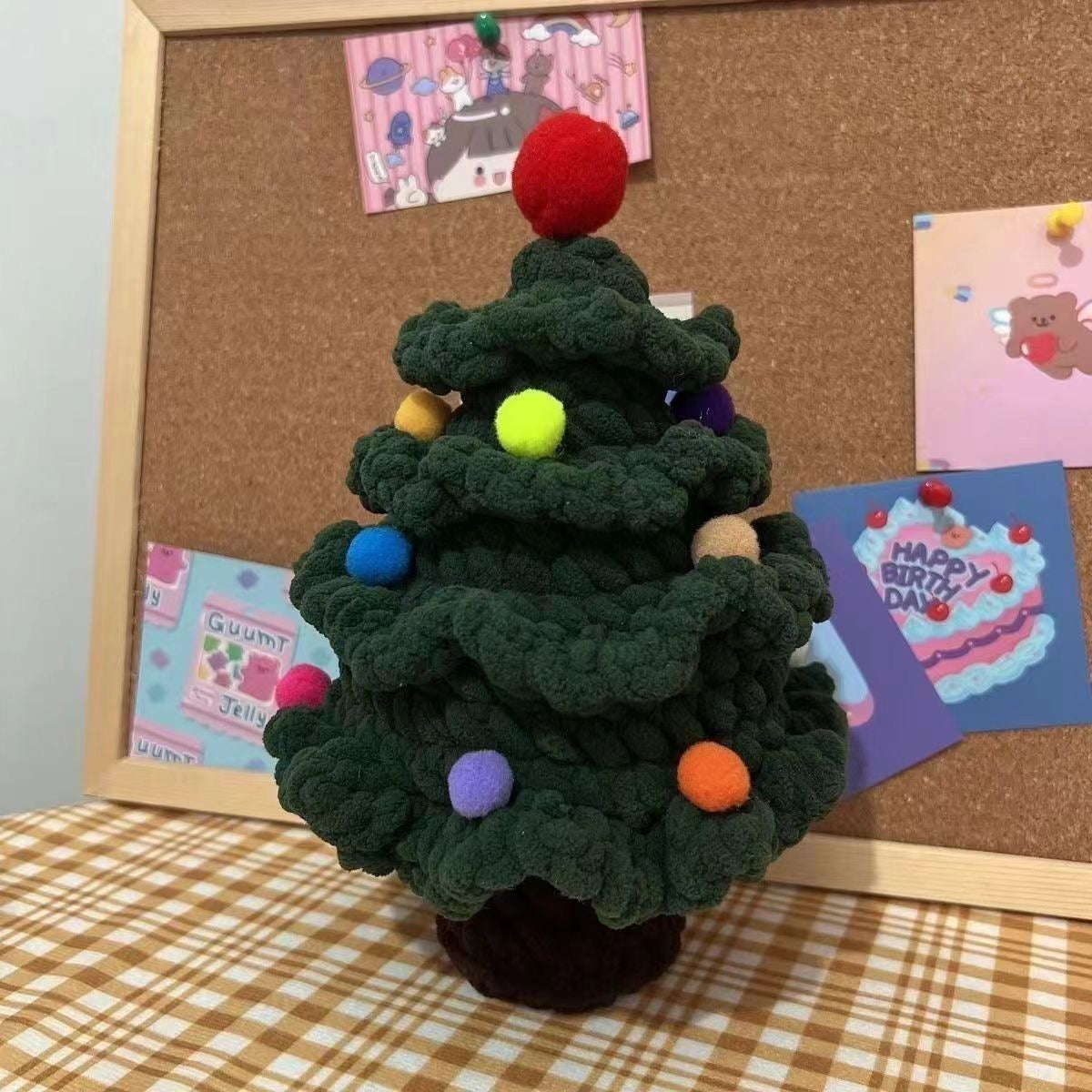 【完成品】手編み風の毛糸クリスマスツリー|全3色・クリスマスギフト・編む手間なし|プレゼントやギフトに最適恋人・友達・誕生日・クリスマス