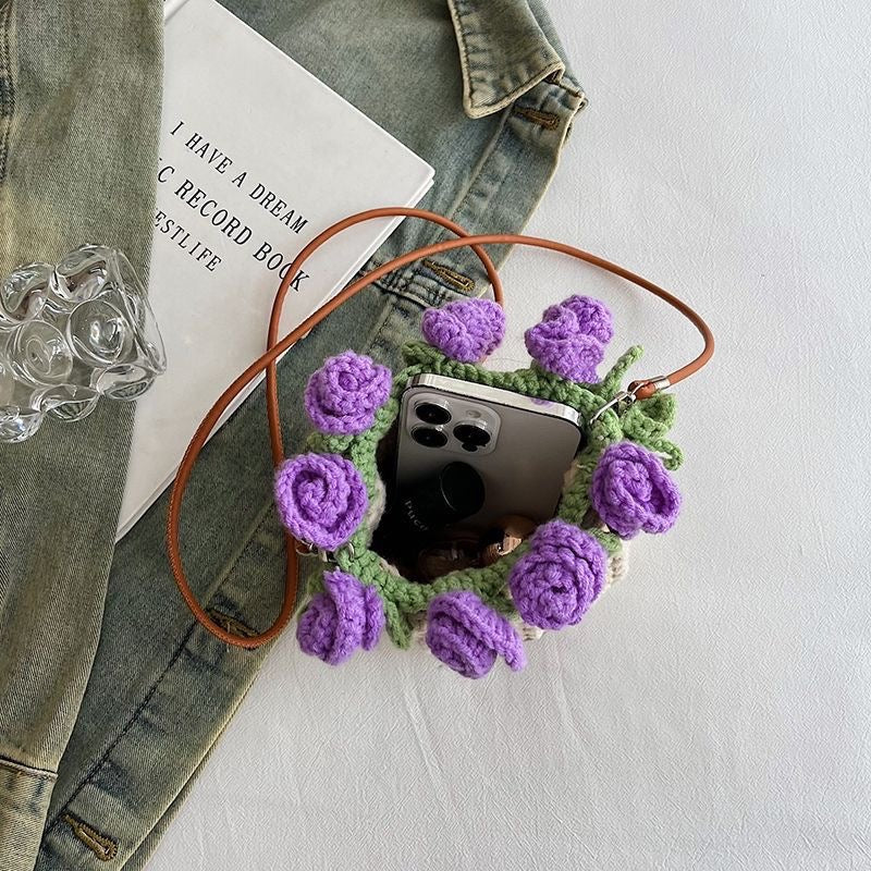 【完成品】 クリスママス花束巾着バッグ・グラデーションショルダーバッグ\SNSで話題/・プレゼントやギフトに最適(恋人・友達・誕生日・クリスママス)