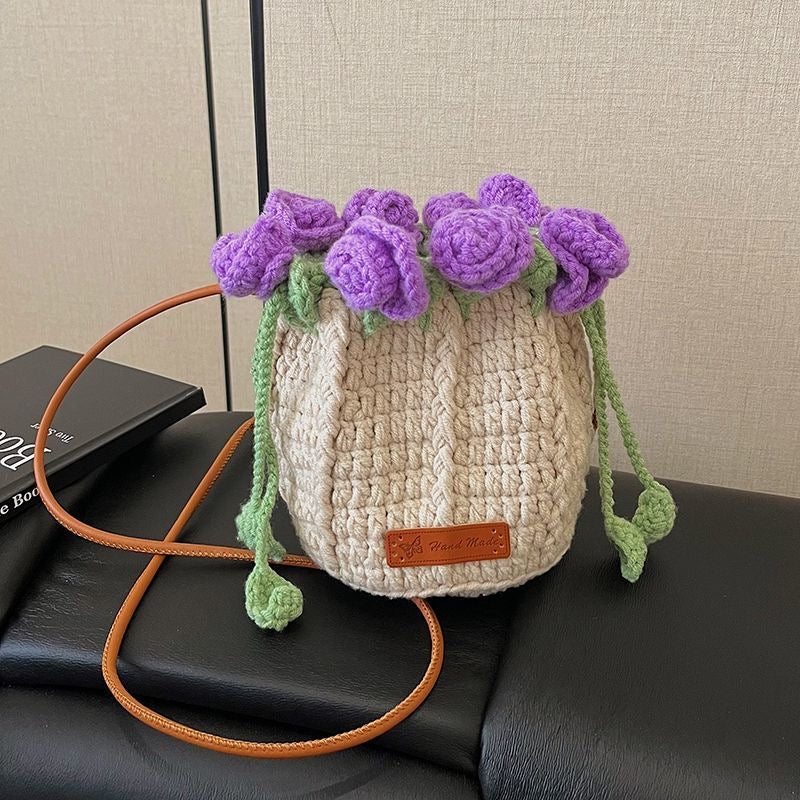 【完成品】 クリスママス花束巾着バッグ・グラデーションショルダーバッグ\SNSで話題/・プレゼントやギフトに最適(恋人・友達・誕生日・クリスママス)