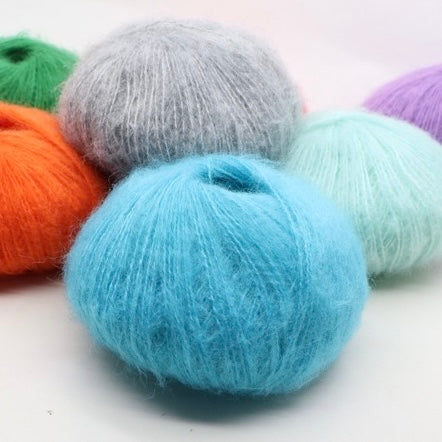 ふんわりモヘア糸 25g 綿あめタッチ 糸割れしにくい かぎ針2/0–3/0号・棒針2–3号対応 オールシーズン