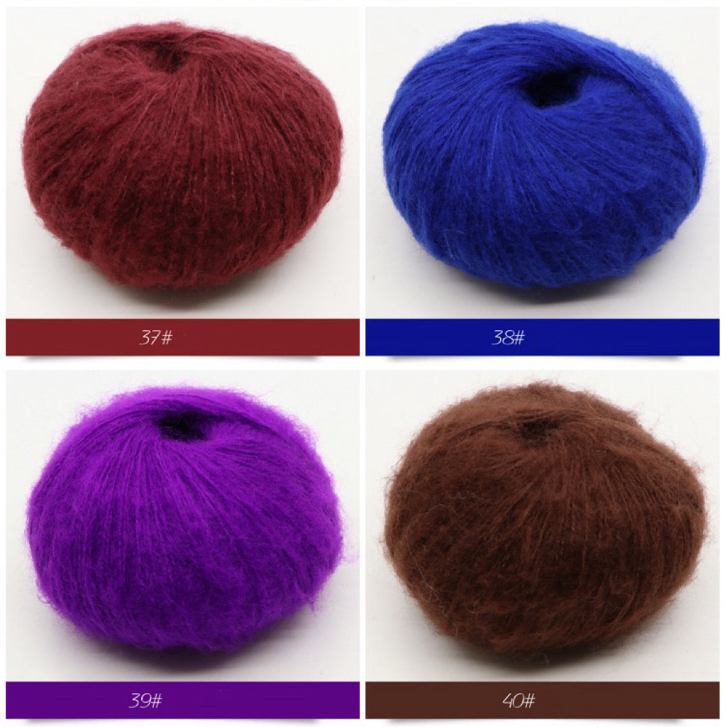 ふんわりモヘア糸 25g 綿あめタッチ 糸割れしにくい かぎ針2/0–3/0号・棒針2–3号対応 オールシーズン