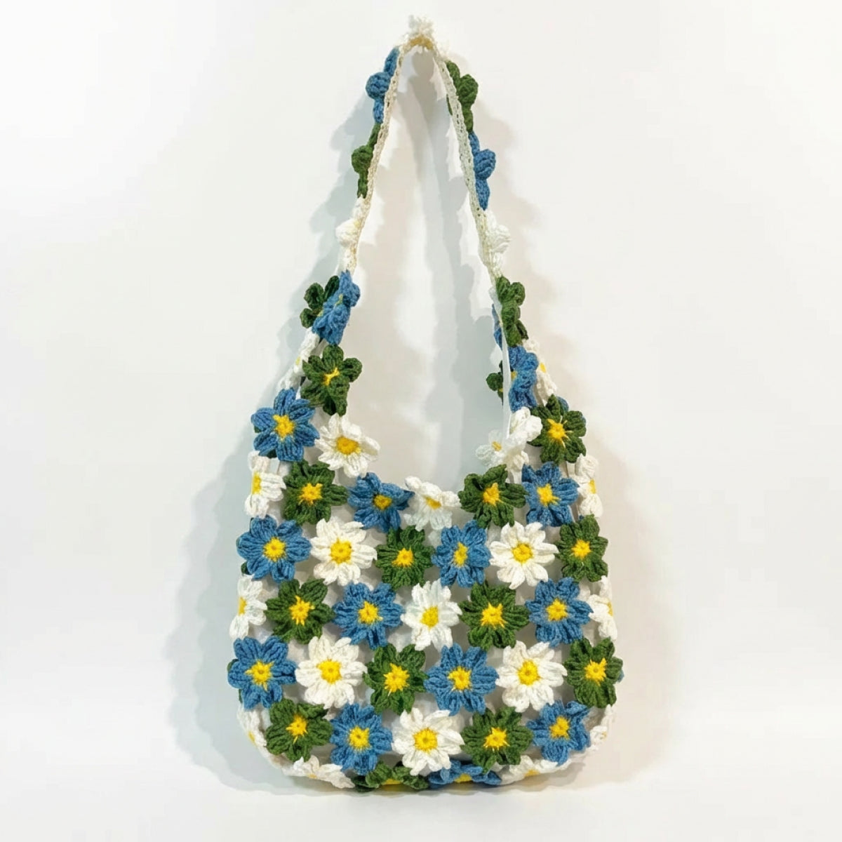お花モチーフのバッグ手編みキット｜かぎ針編み・グラニースクエア