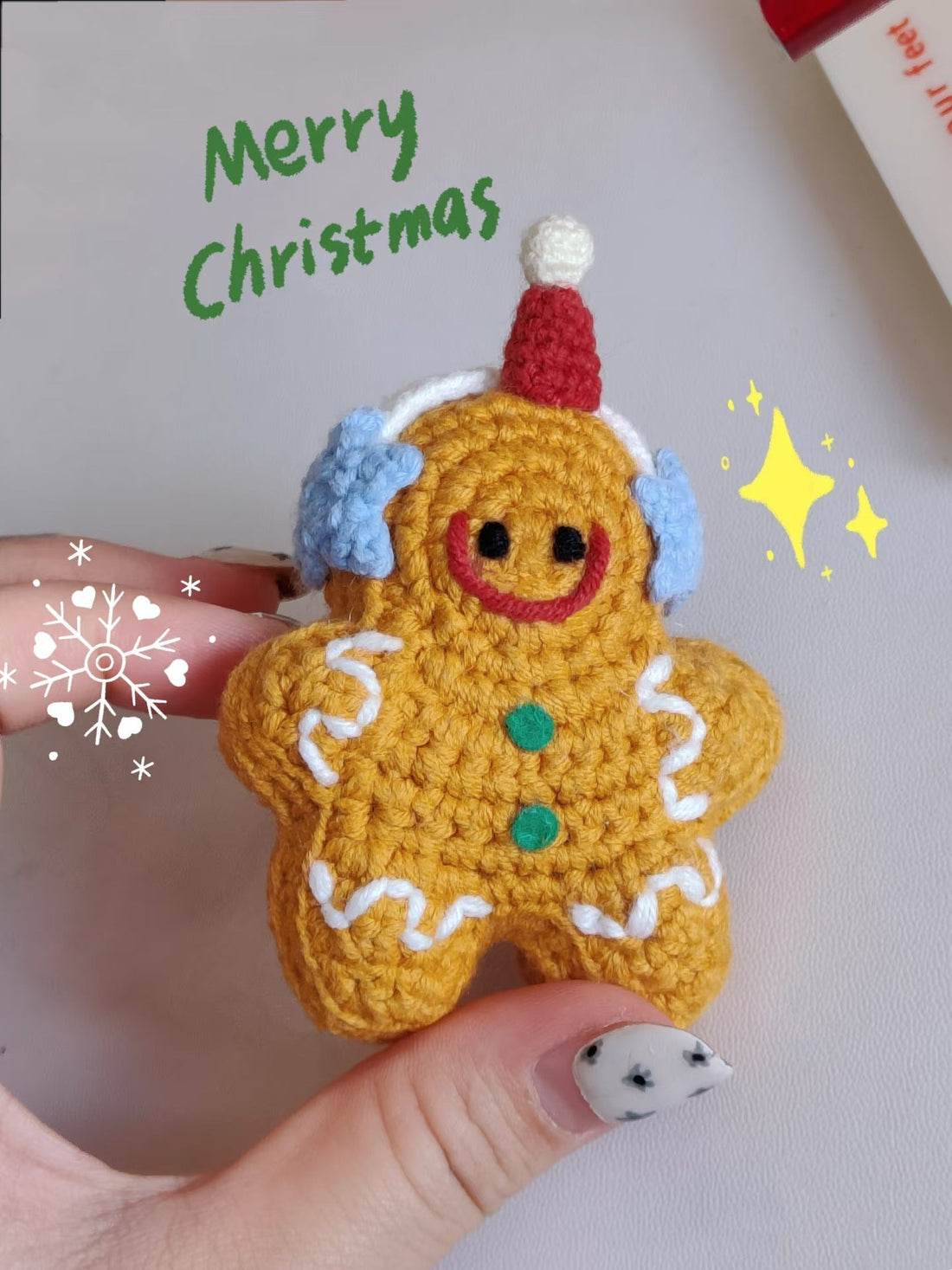 【毛糸セット】クリスマス編みぐるみージンジャーブレッド　編みレシピ