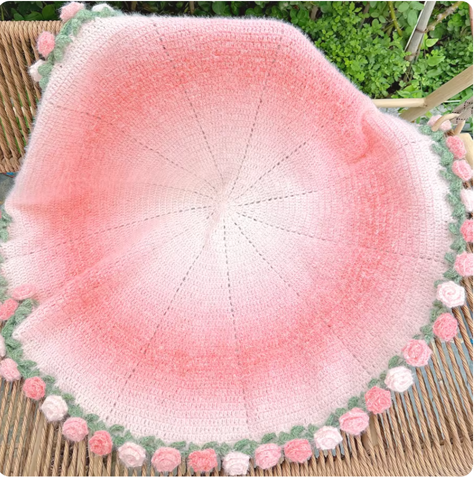 【編みレシピ】Classic Fluffy (クラシック・フラッフィー）花束ブランケット