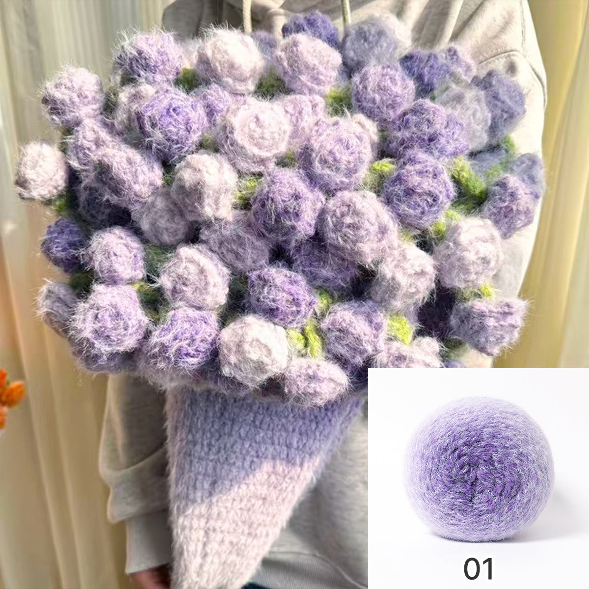 手編み 花束ブランケット2点 花束ブランケット💐♡ 手編みで編んでくれたの🧶!!可愛すぎる
