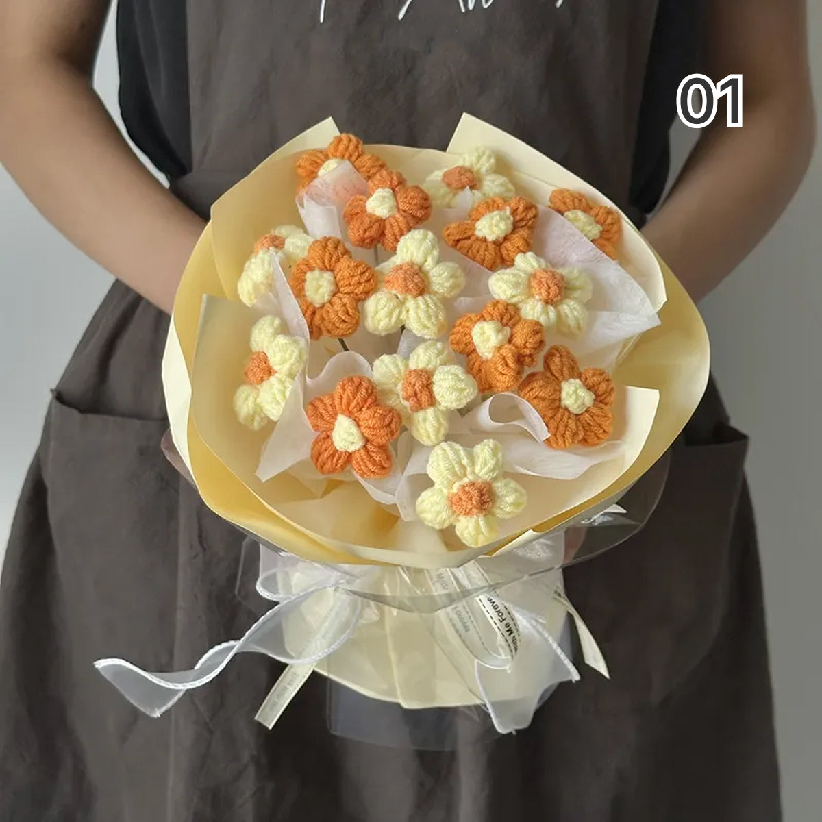 完成品】ずっと咲き続ける 毛糸の花束（ニットブーケ）｜枯れない