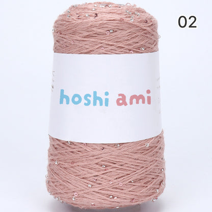 【綿100％】Dazzle Yarnダズルヤーン 50g｜ビーズとスパンコール付き｜春夏向け サマーヤーン 5本撚り｜ウェア、ショール、小物用