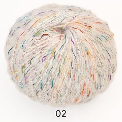 Hanabi Alpaca（ハナビ アルパカ）50g｜花火の彩り｜スーパーキッドモヘヤ＆アルパカ混｜韓国トレンド｜引き揃え風の華やかさ｜ファンシーヤーン｜全16色