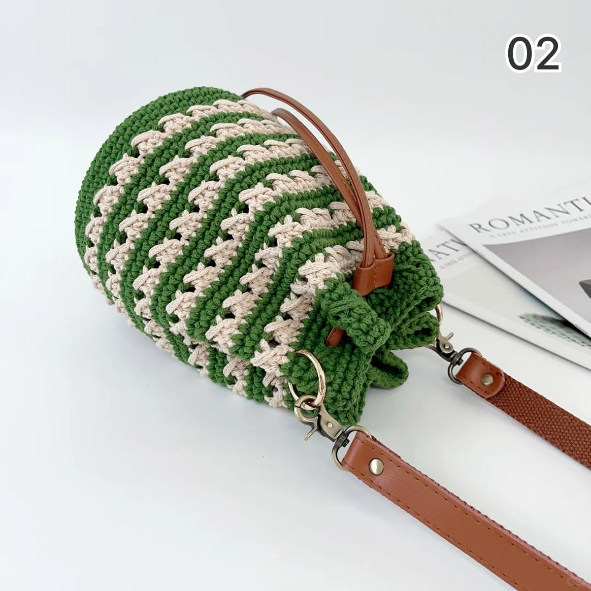 【手編みキット】コットン100%バケツバッグ｜初心者向け｜2色展開｜編み方動画付き