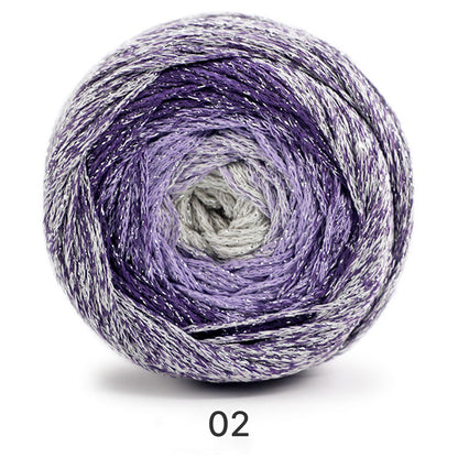 Galaxy Cake Yarn（ギャラクシーケーキヤーン）200g｜銀河のように輝くグラデーション｜韓国トレンド・Y2K｜キラキラ銀糸入り｜バッグ編みに｜大容量
