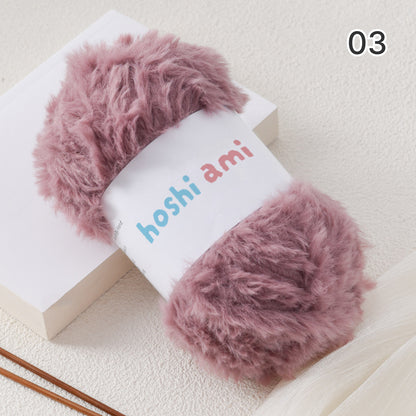 極太フェイクファーヤーン100g大玉｜もこもこ エコファー｜星ポンチョ　マフラー・バッグ・ラグ作りに