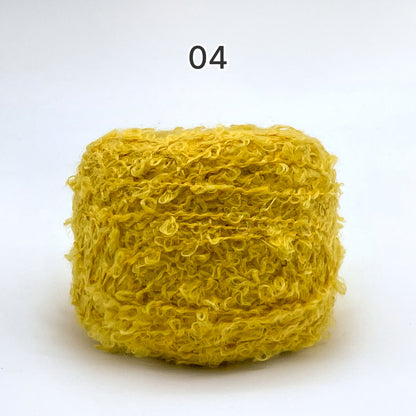 Teddy Loop Yarn（テディループヤーン）50g｜くるくるループのブークレヤーン｜ウール混｜もこもこファンシーヤーン｜韓国風ツイード調｜あみぐるみ・引き揃え糸に｜全17色
