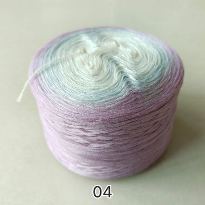 【シルケット加工・綿100%】Joyful Cake Yarn（ジョイフルケーキヤーン）300g｜ロングピッチ段染め・韓国風｜夏用ウェア・ショール・ブランケットに最適｜全36色｜電子版 ショール編みレシピ プレゼント！