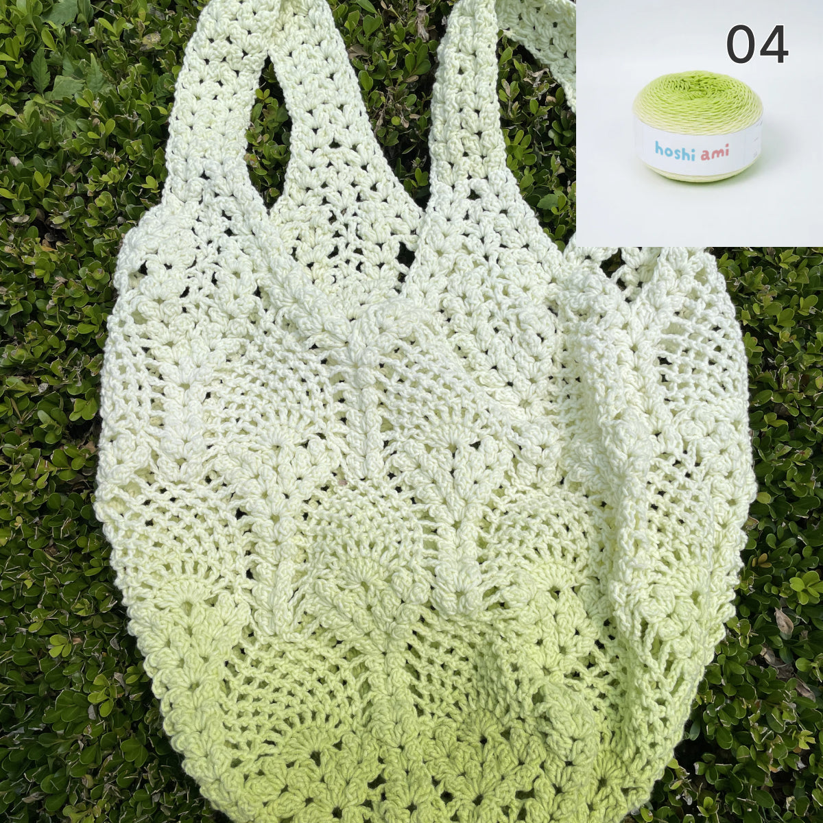 【手編みキット】Pina Bag Plus（ピナバッグプラス）｜ポップコーン編み×パイナップル模様｜大きめネットバッグ｜コットン混ノンファーヤーン｜春夏｜全9色｜編み図・動画付き