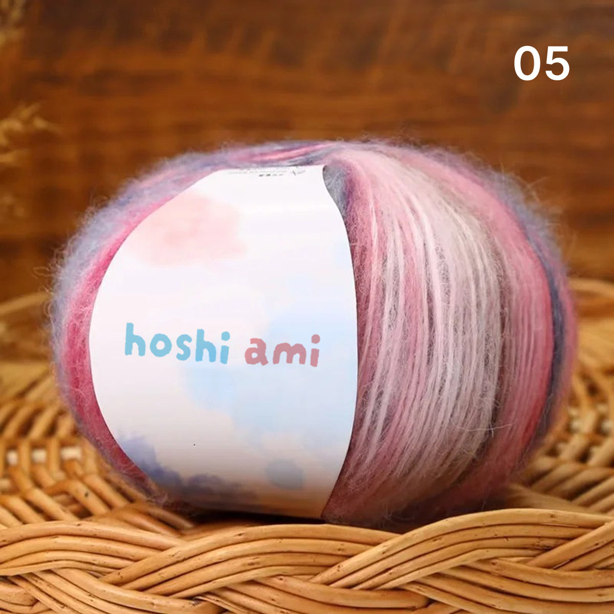 雲シリーズ　雲のように美しい段染め シルクモヘア 50g 防縮ウール配合