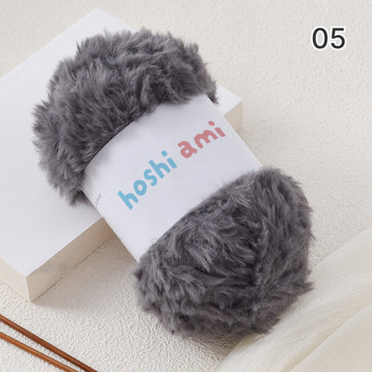 極太フェイクファーヤーン100g大玉｜もこもこ エコファー｜星ポンチョ　マフラー・バッグ・ラグ作りに