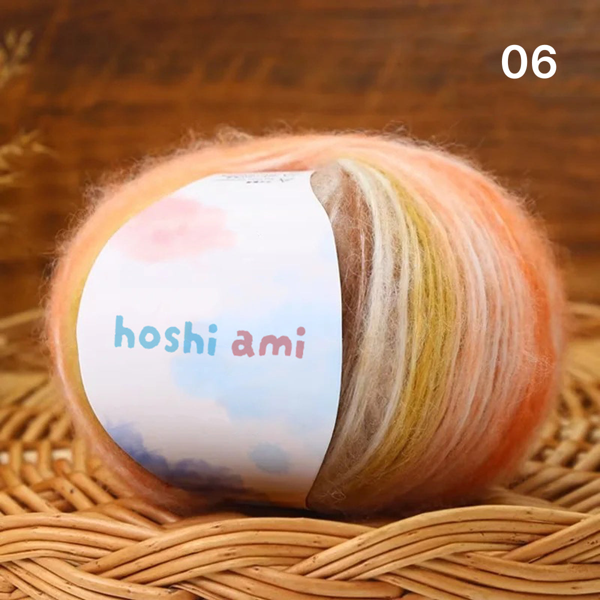 雲シリーズ　雲のように美しい段染め シルクモヘア 50g 防縮ウール配合