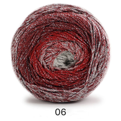 Galaxy Cake Yarn（ギャラクシーケーキヤーン）200g｜銀河のように輝くグラデーション｜韓国トレンド・Y2K｜キラキラ銀糸入り｜バッグ編みに｜大容量