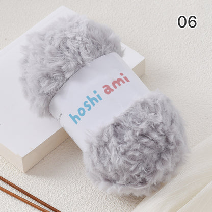 極太フェイクファーヤーン100g大玉｜もこもこ エコファー｜星ポンチョ　マフラー・バッグ・ラグ作りに