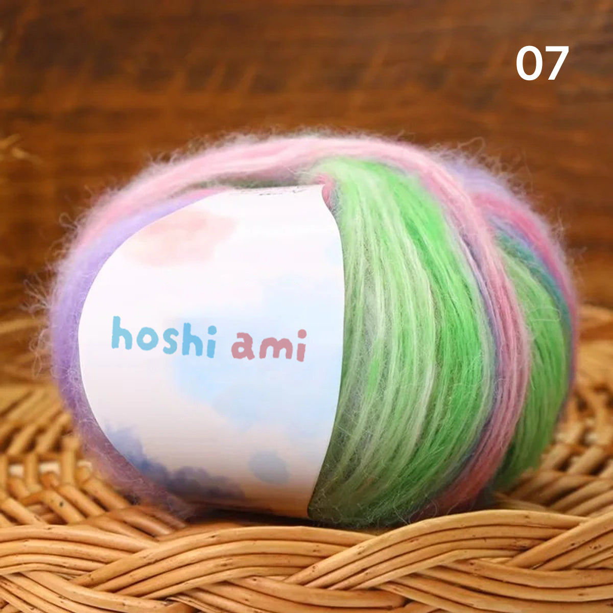 雲シリーズ　雲のように美しい段染め シルクモヘア 50g 防縮ウール配合