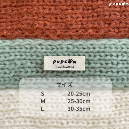 ほしあみ × 英国ブランド Pupcom コラボ ペットマフラー 「Baby Alpaca」  手編みニット　犬　猫　アクセサリー ハンドメイド 冬用 ギフト向 5色展開