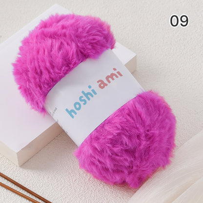 極太フェイクファーヤーン100g大玉｜もこもこ エコファー｜星ポンチョ　マフラー・バッグ・ラグ作りに