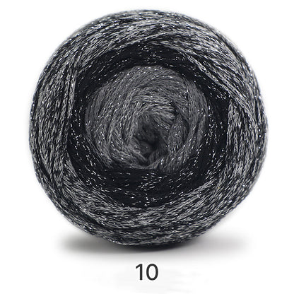 Galaxy Cake Yarn（ギャラクシーケーキヤーン）200g｜銀河のように輝くグラデーション｜韓国トレンド・Y2K｜キラキラ銀糸入り｜バッグ編みに｜大容量