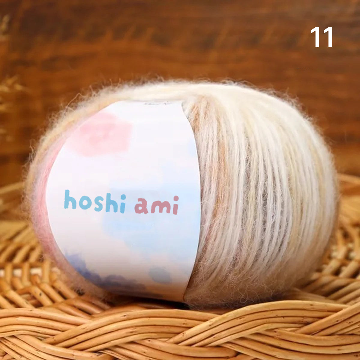 雲シリーズ　雲のように美しい段染め シルクモヘア 50g 防縮ウール配合