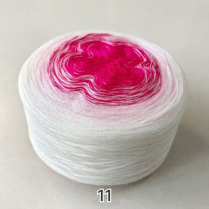 【シルケット加工・綿100%】Joyful Cake Yarn（ジョイフルケーキヤーン）300g｜ロングピッチ段染め・韓国風｜夏用ウェア・ショール・ブランケットに最適｜全36色｜電子版 ショール編みレシピ プレゼント！