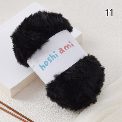 極太フェイクファーヤーン100g大玉｜もこもこ エコファー｜星ポンチョ　マフラー・バッグ・ラグ作りに