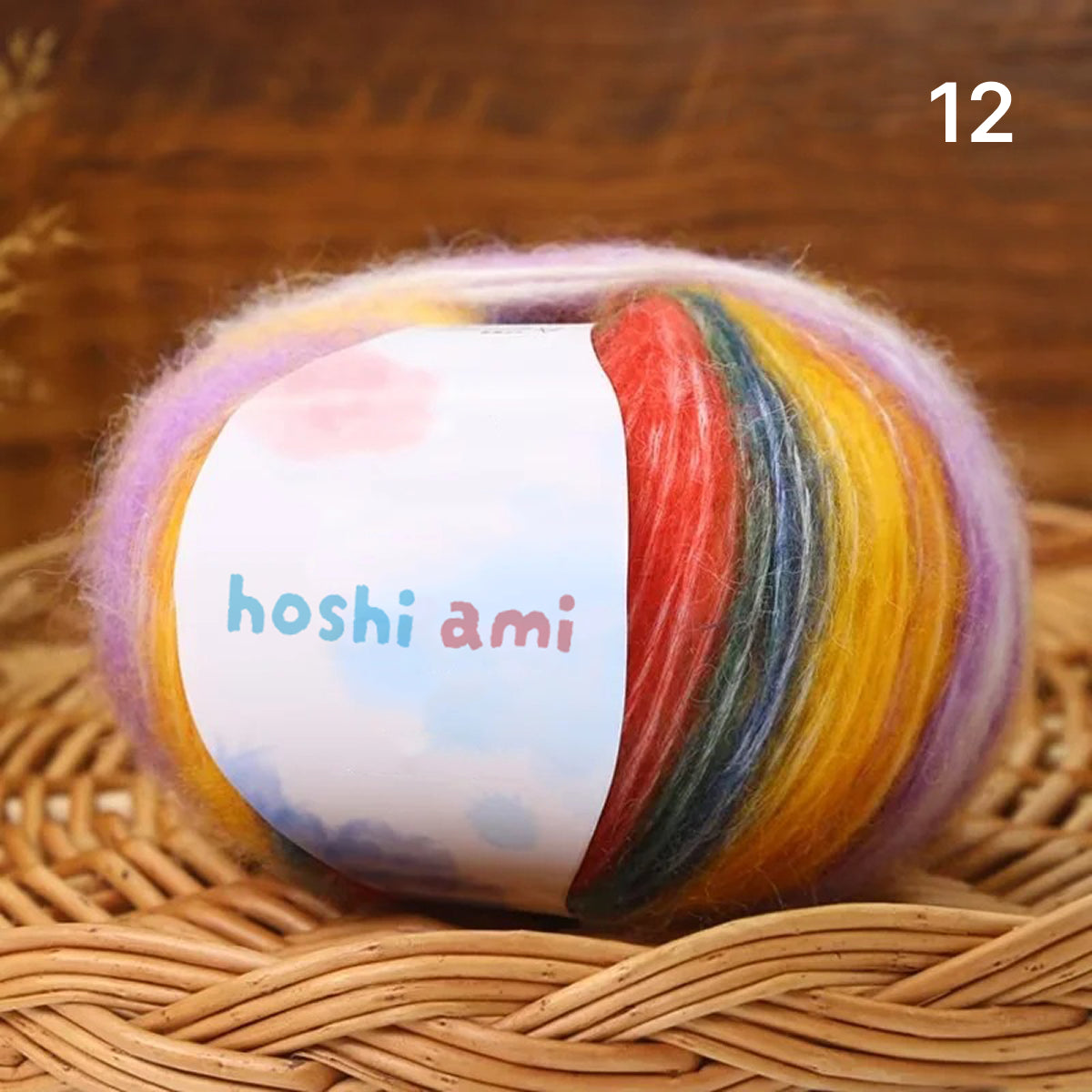 雲シリーズ　雲のように美しい段染め シルクモヘア 50g 防縮ウール配合