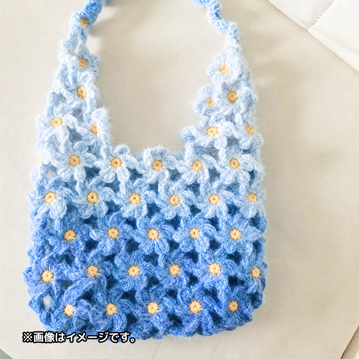 手編みキット】花畑バッグ ｜インナーバッグ付き｜ぷっくりお花の