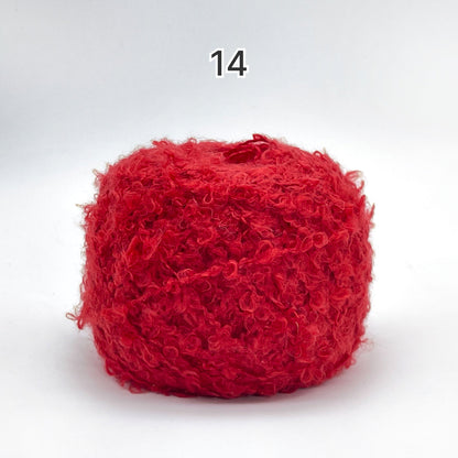 Teddy Loop Yarn（テディループヤーン）50g｜くるくるループのブークレヤーン｜ウール混｜もこもこファンシーヤーン｜韓国風ツイード調｜あみぐるみ・引き揃え糸に｜全17色